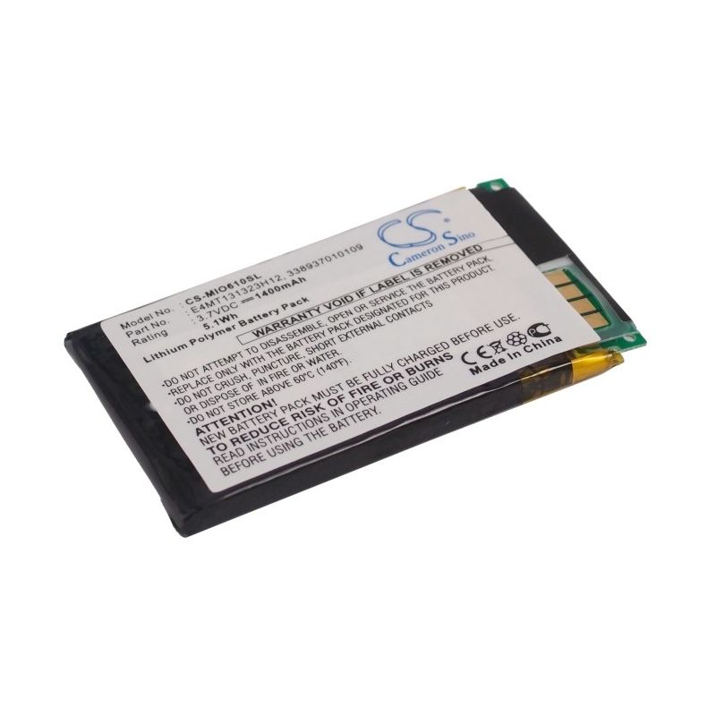 Li-ion Battery Fits Mitac, Mio H610 3.7v, 1400mah GPS & Navigator Cameron Sino Technology Limited