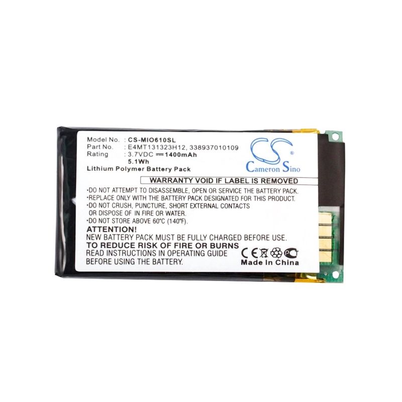 Li-ion Battery Fits Mitac, Mio H610 3.7v, 1400mah GPS & Navigator Cameron Sino Technology Limited