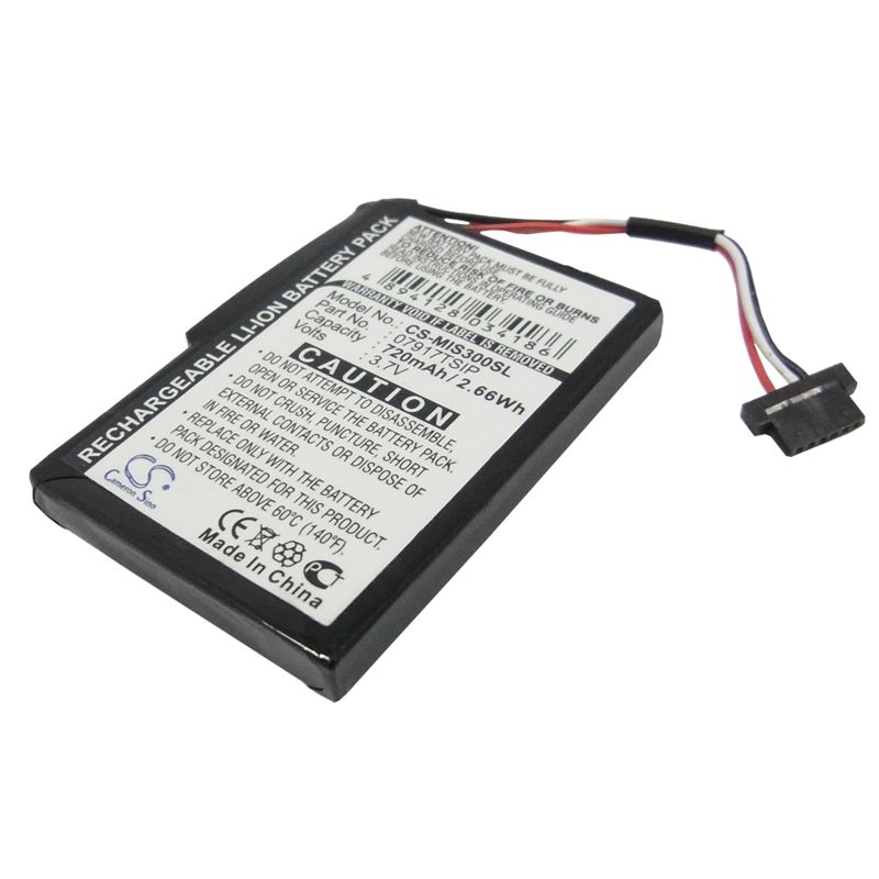 Li-ion Battery fits Mitac, Mio Spirit 300, Spirit 300 Traffic, Spirit 500 Hf Traffic Europe 3.7V, 720mAh GPS & Navigator Cameron Sino Technology Limited