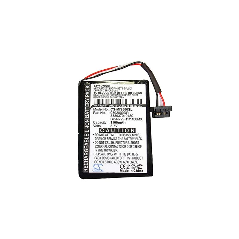Li-ion Battery Fits Mitac, Mio Moov S500, Mio Moov S556 3.7v, 1100mah GPS & Navigator Cameron Sino Technology Limited