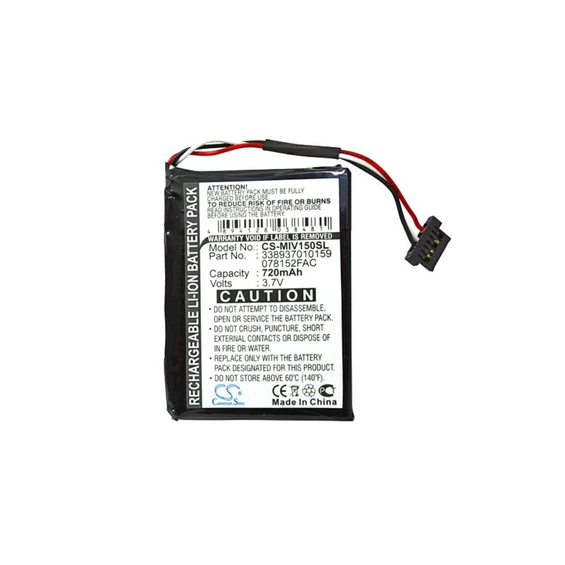 Li-ion Battery fits Mitac, Mio Moov 150 3.7V, 720mAh GPS & Navigator Cameron Sino Technology Limited