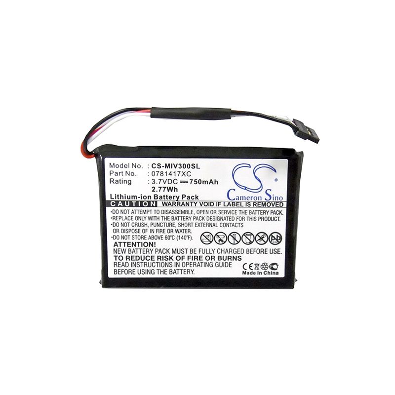 Li-ion Battery fits Mitac, Mio Moov 360u, Mio Moov 300, Mio Moov 301 3.7V, 750mAh GPS & Navigator Cameron Sino Technology Limited