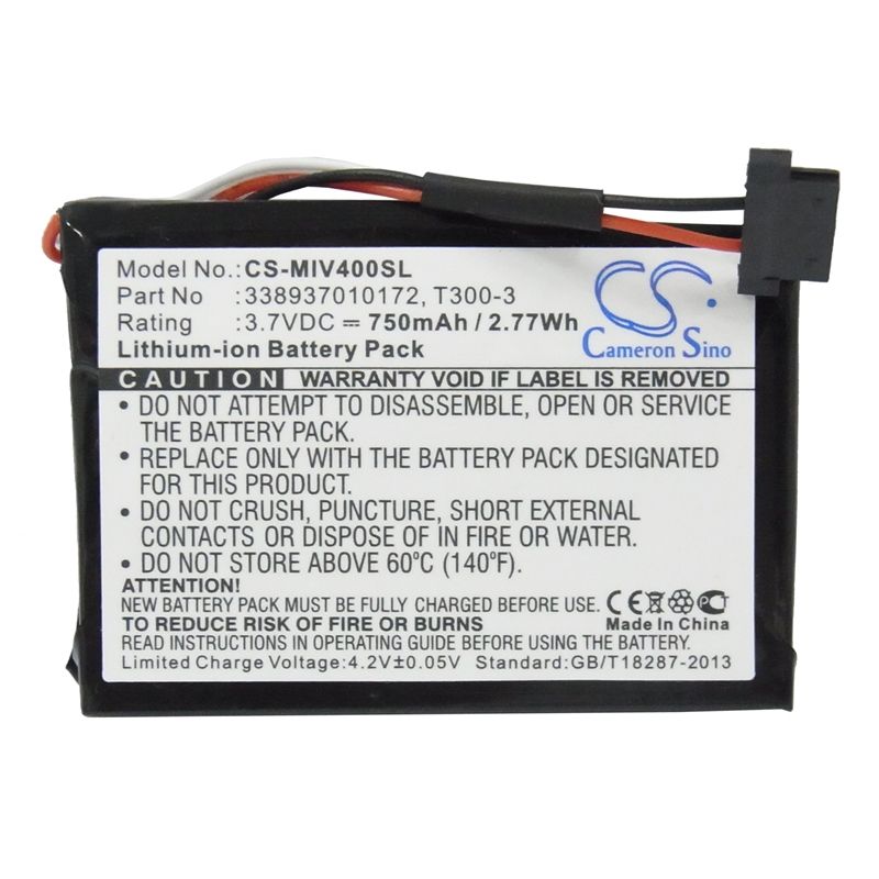 Li-ion Battery Fits Mitac, Mio Moov 400, Mio Moov 405 3.7v, 750mah GPS & Navigator Cameron Sino Technology Limited