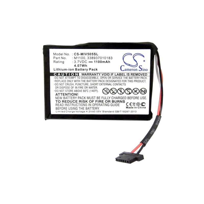 Li-ion Battery fits Mitac, Mio Spirit V505 Tv, Mio Spirit V735 Tv, Navman 3.7V, 1100mAh GPS & Navigator Cameron Sino Technology Limited