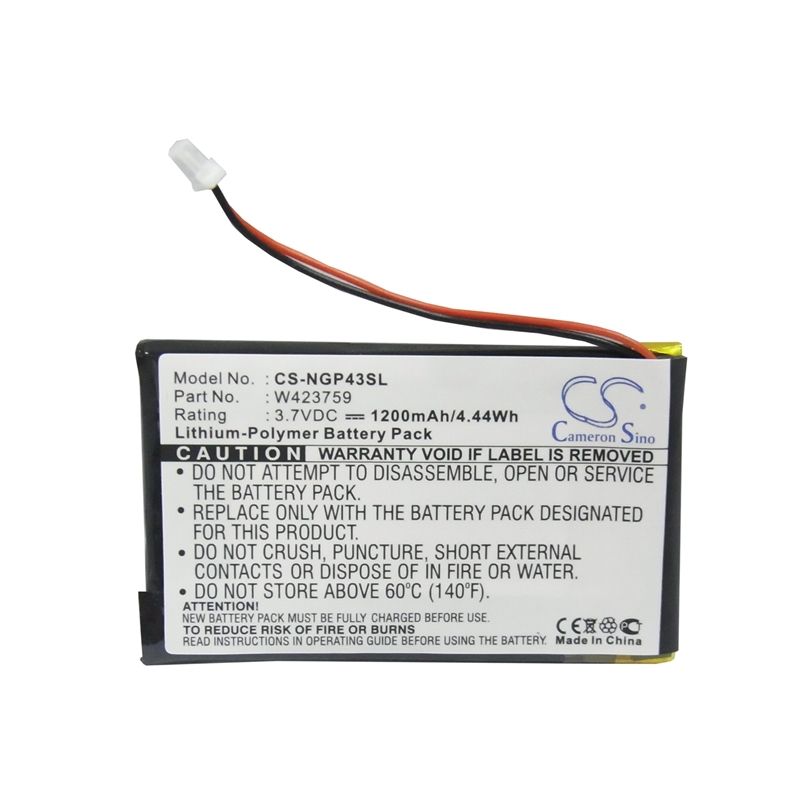 Li-Polymer Battery fits Navgear, Streetmate Gp-43 3.7V, 1200mAh GPS & Navigator Cameron Sino Technology Limited