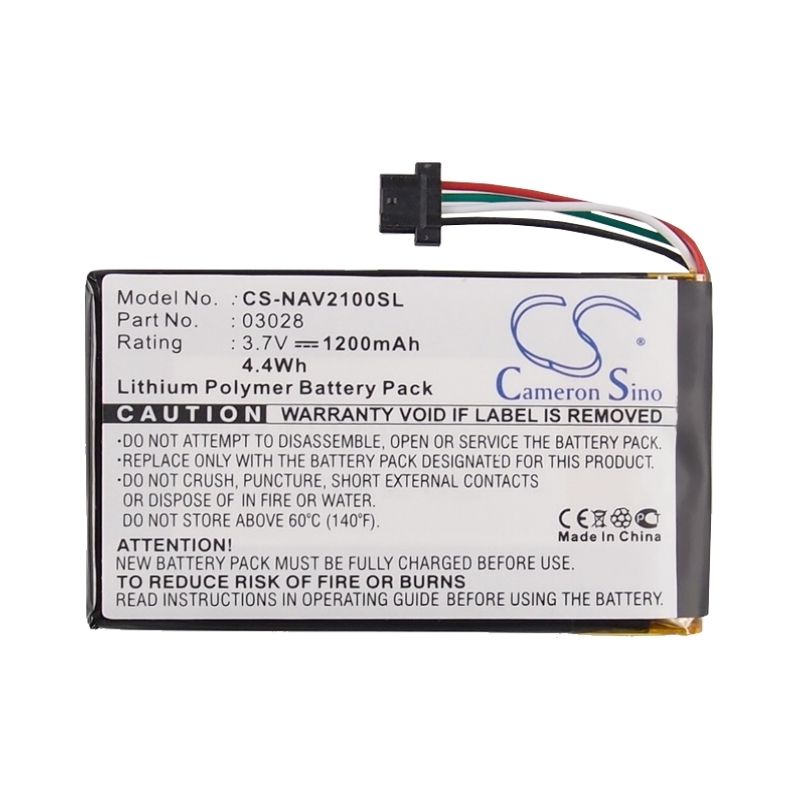 Li-Polymer Battery fits Navigon, 2100 Max, 2110 Max,2120 3.7V, 1200mAh GPS & Navigator Cameron Sino Technology Limited