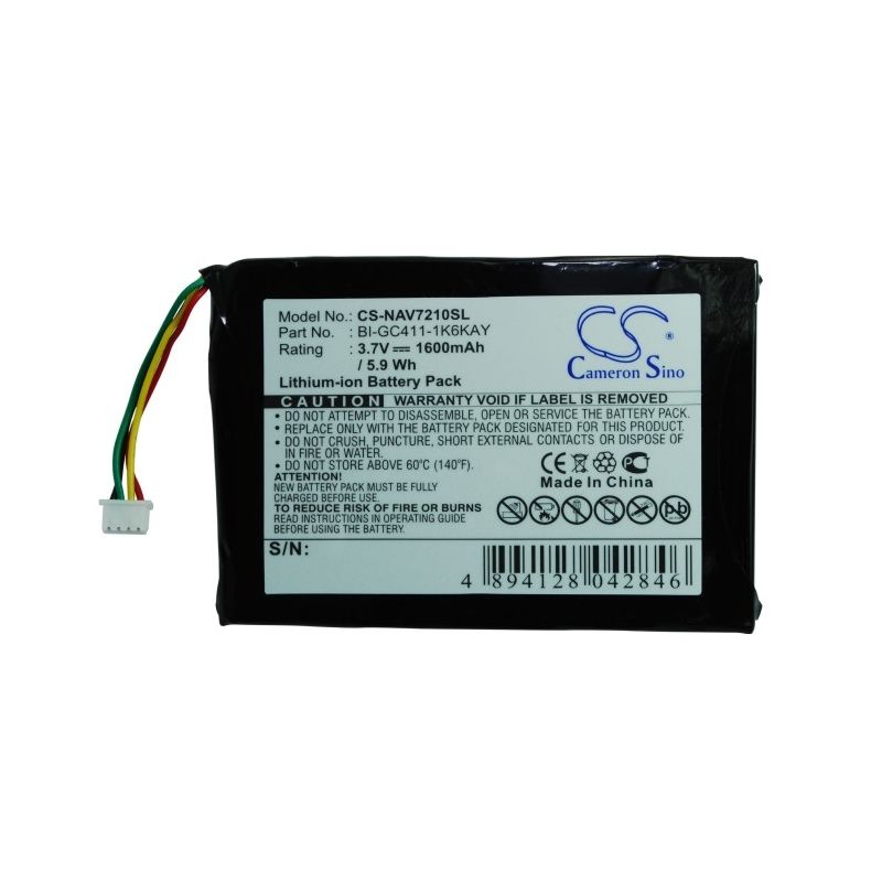 Li-ion Battery fits Navigon,7210,7310 3.7V, 1600mAh GPS & Navigator Cameron Sino Technology Limited