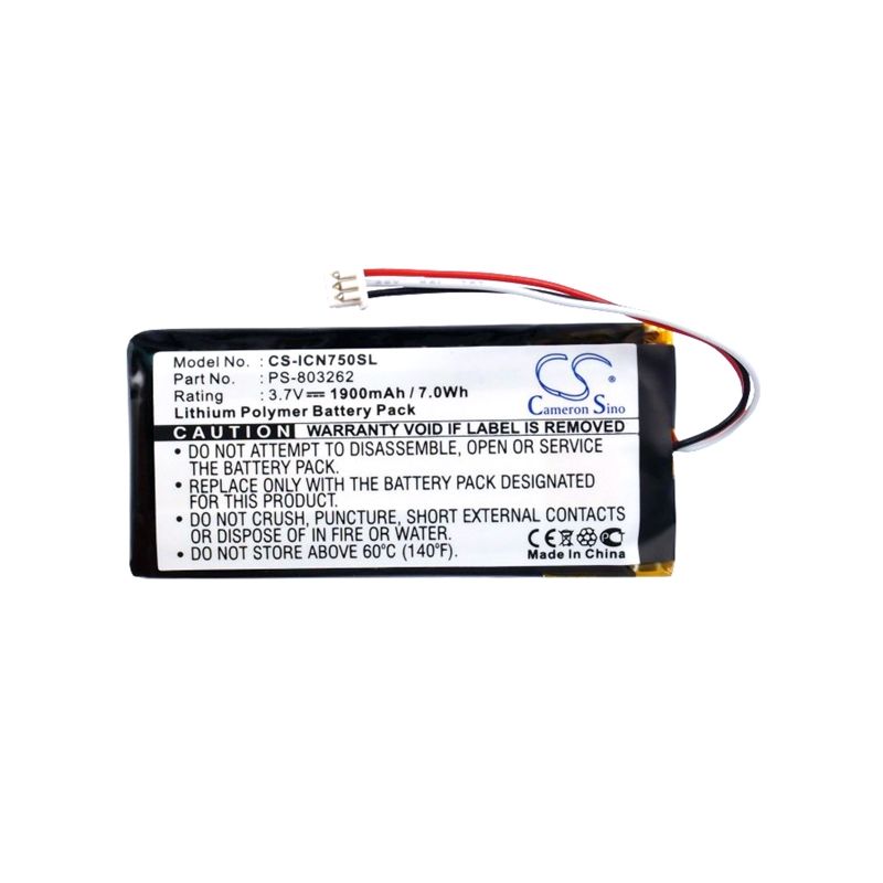 Li-Polymer Battery fits Navman, Icn720, Icn750 3.7V, 1900mAh GPS & Navigator Cameron Sino Technology Limited