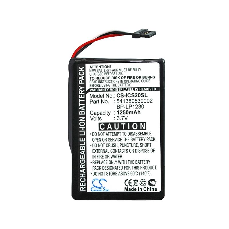 Li-ion Battery fits Navman, S20 3.7V, 1250mAh GPS & Navigator Cameron Sino Technology Limited