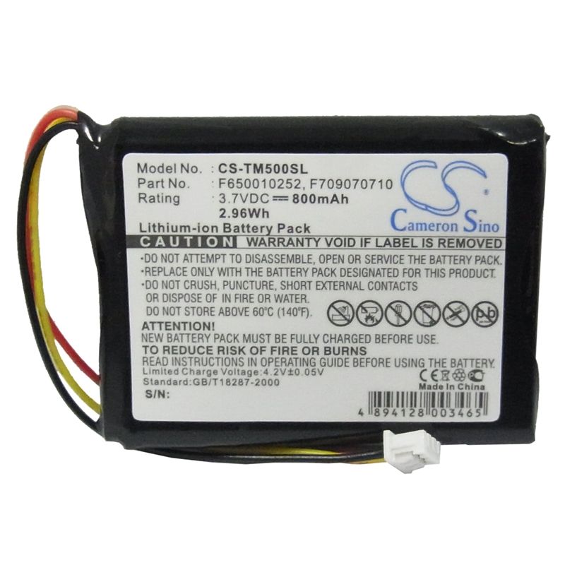 Li-ion Battery fits Tomtom, 4k00.100, 4n00.004, 4n00.004.2 3.7V, 800mAh GPS & Navigator Cameron Sino Technology Limited