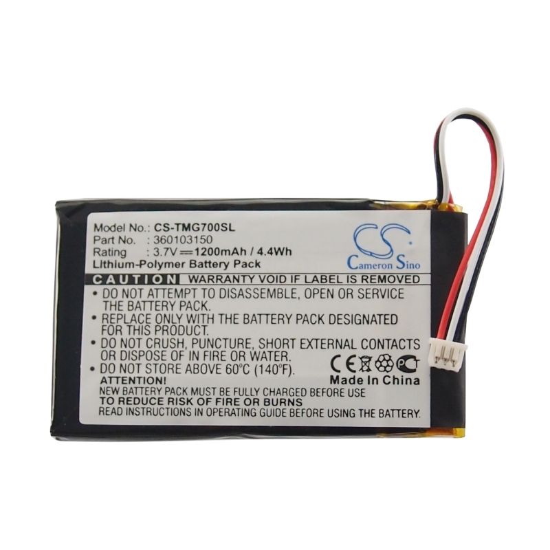 Li-Polymer Battery fits Tomtom, Go 7000, Go 7000 Hd, Go7000 3.7V, 1200mAh GPS & Navigator Cameron Sino Technology Limited