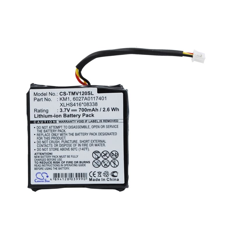 Li-ion Battery fits Tomtom, 4eh44, Start 20, Via 120 3.7V, 700mAh GPS & Navigator Cameron Sino Technology Limited