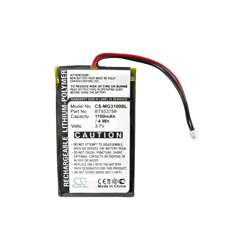 Li-Polymer Battery fits Typhoon, Myguide 3100 3.7V, 1100mAh GPS & Navigator Cameron Sino Technology Limited
