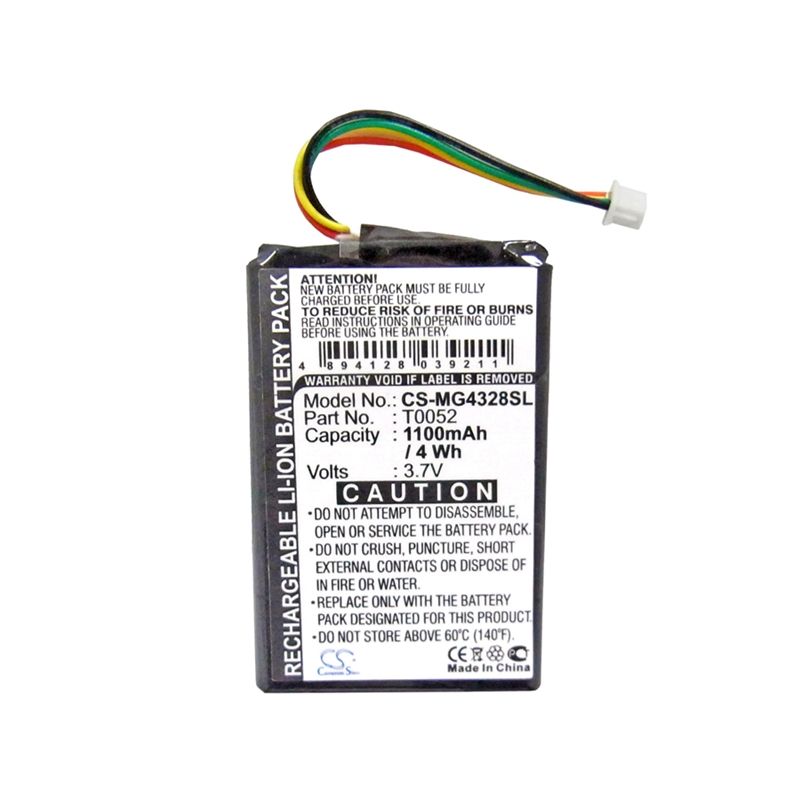 Li-ion Battery fits Typhoon, Myguide 4328, Myguide 4328 Bt, Myguide 4328 Sat Nav 3.7V, 1100mAh GPS & Navigator Cameron Sino Technology Limited