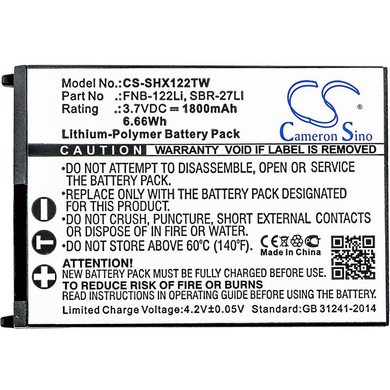 Li-Polymer Battery fits Horizon, Hx300, Standard Horizon, Hx300 3.7V, 1800mAh Communications Cameron Sino Technology Limited