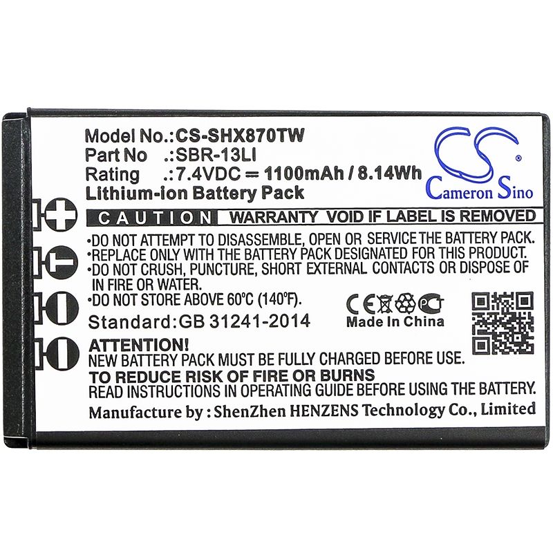Li-ion Battery Fits Horizon, Hx870, Hx870e, Standard Horizon 7.4v, 1100mah Two-Way Radio Cameron Sino Technology Limited