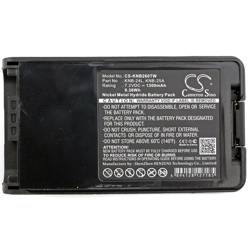 Ni-mh Battery Fits Kenwood, Fth1010, Nx-220, Nx-320 7.2v, 1300mah Two-Way Radio Cameron Sino Technology Limited