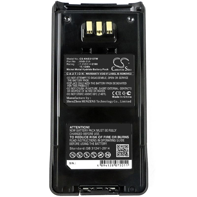 Ni-mh Battery Fits Kenwood, Nx-210, Nx-410, Tk-5210 7.2v, 2100mah Two-Way Radio Cameron Sino Technology Limited