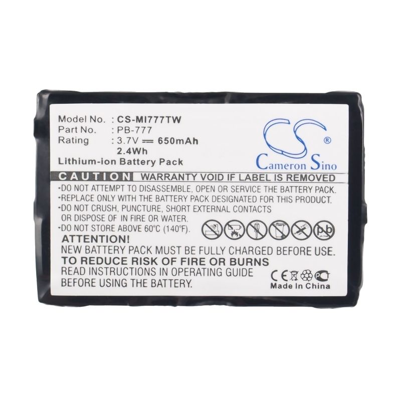 Li-ion Battery Fits Midland,777, Pmr446+ 3.7v, 650mah Two-Way Radio Cameron Sino Technology Limited