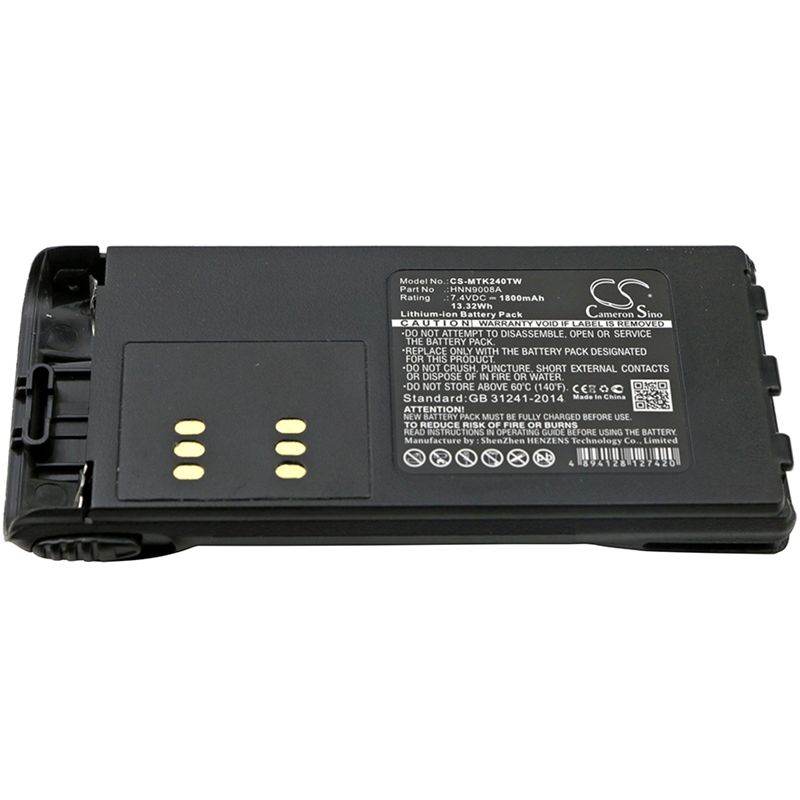 Li-ion Battery Fits Motorola, Gp1280, Gp140, Gp240 7.4v, 1800mah Two-Way Radio Cameron Sino Technology Limited