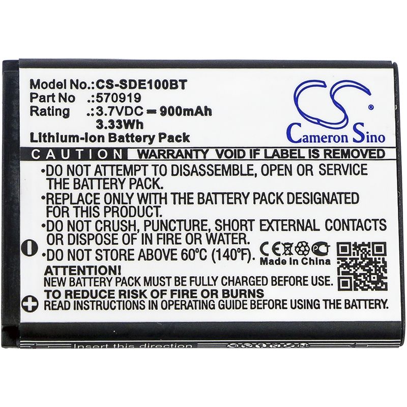 Li-ion Battery fits Sedea, Elegant 10, S5, 3.7V, 900mAh Alarm System Cameron Sino Technology Limited