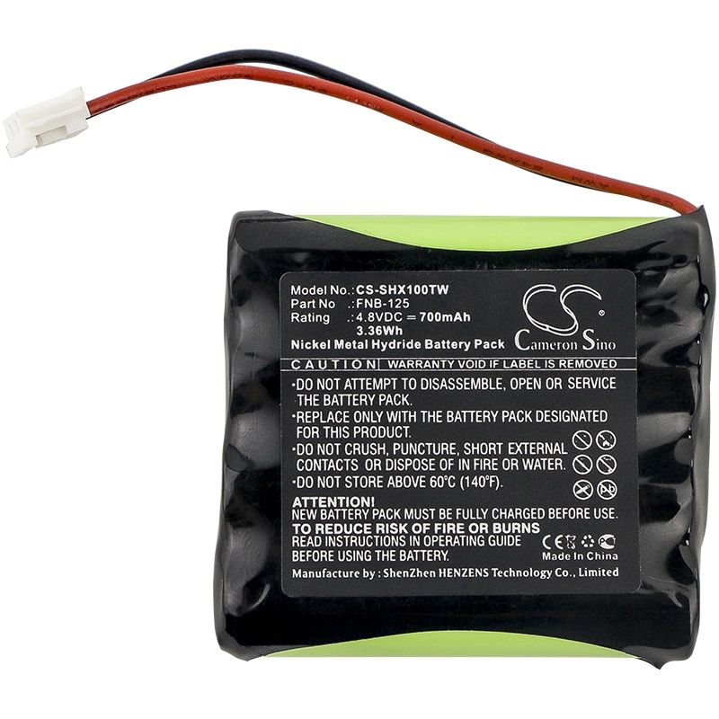 Ni-mh Battery Fits Standard Horizon, Hx100 4.8v, 700mah Two-Way Radio Cameron Sino Technology Limited