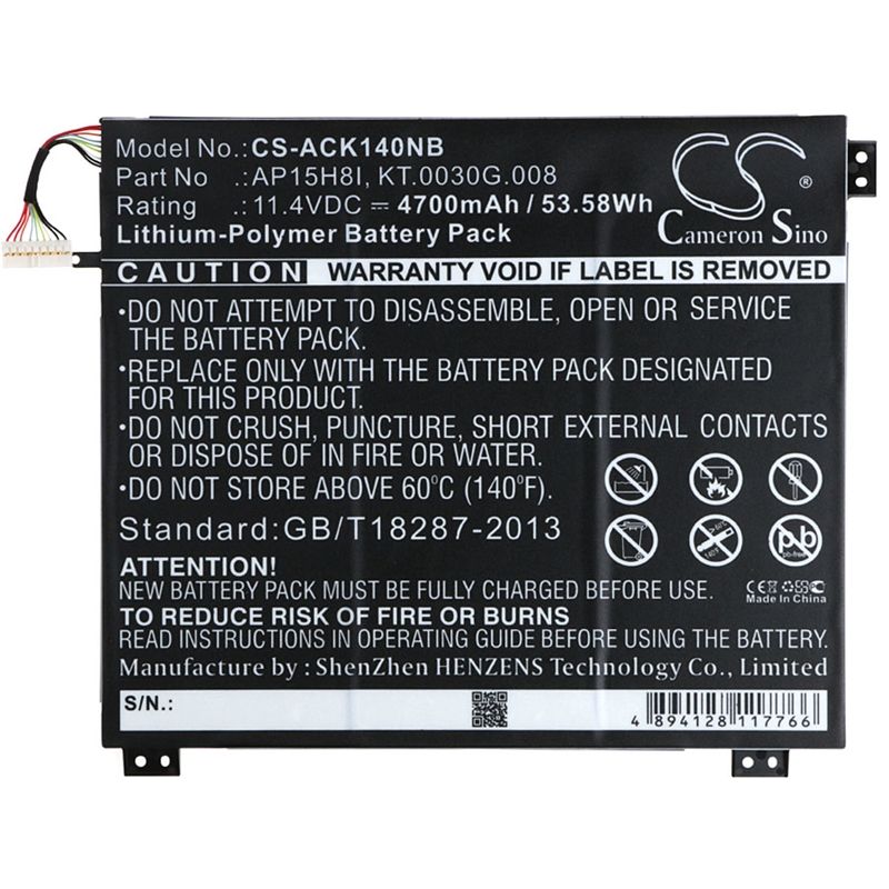 Li-polymer Battery Fits Acer, Ao1-431-c139, Ao1-431-c4xg, Ao1-431-c7f9 11.4v, 4700mah Notebook & Laptop Cameron Sino Technology Limited