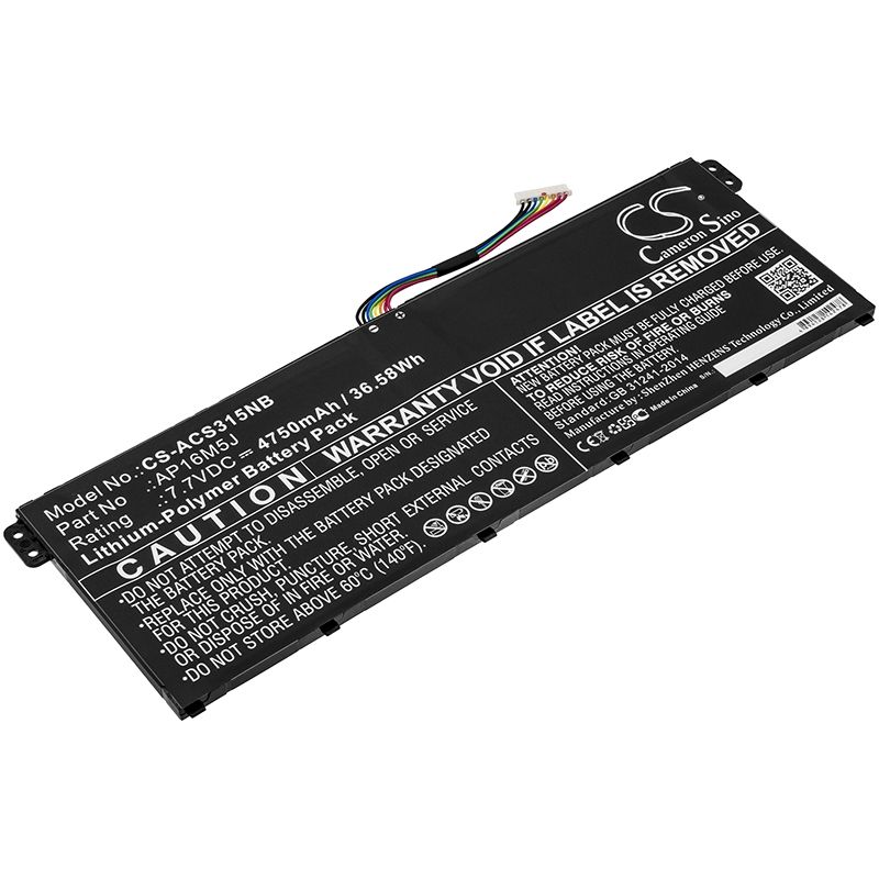 Li-polymer Battery Fits Acer, Aspire 3 A315-21, Aspire 3 A315-21-62yq, Aspire 3 A315-21-63f1 7.7v, 4750mah Notebook & Laptop Cameron Sino Technology Limited