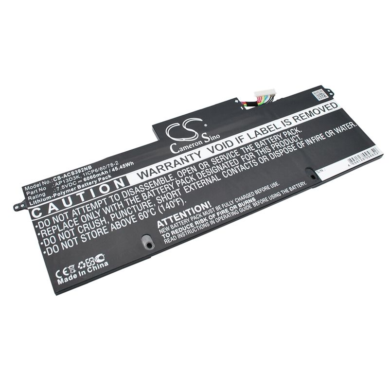 Li-Polymer Battery fits Acer, Aspire S3-392g 7.5V, 6060mAh Notebook & Laptop Cameron Sino Technology Limited