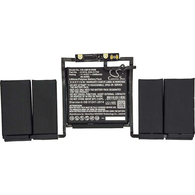 Li-polymer Battery Fits Apple, A1706, Emc 3071, Emc 3163 11.4v, 4300mah Notebook & Laptop Cameron Sino Technology Limited