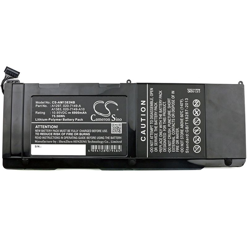 Li-polymer Battery Fits Apple, Macbook Pro 17, Macbook Pro 17" A1297 2009 Version, Macbook Pro 17" Mc226*/a 10.95v, 6900mah Notebook & Laptop Cameron Sino Technology Limited