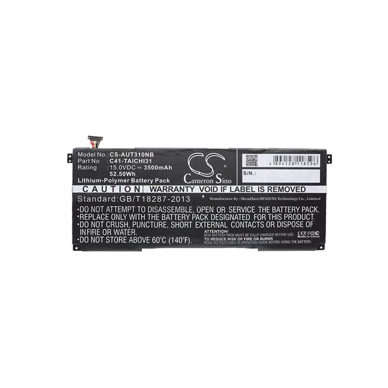 Li-Polymer Battery fits Asus, Taichi 31, Taichi 31 Dh51, Taichi 31-cx003h 15.0V, 3500mAh Notebook & Laptop Cameron Sino Technology Limited