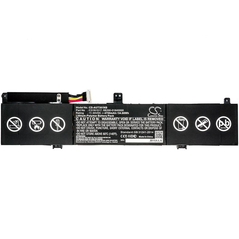 Li-polymer Battery Fits Asus, Q304ua, Tp301, Tp301u 11.55v, 4750mah Notebook & Laptop Cameron Sino Technology Limited