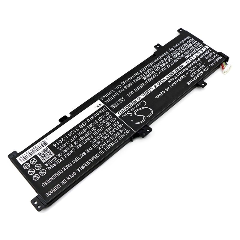 Li-Polymer Battery fits Asus, A501c1-z1-c10, A501lb5200, A501lx-dm023h 11.1V, 4200mAh Notebook & Laptop Cameron Sino Technology Limited