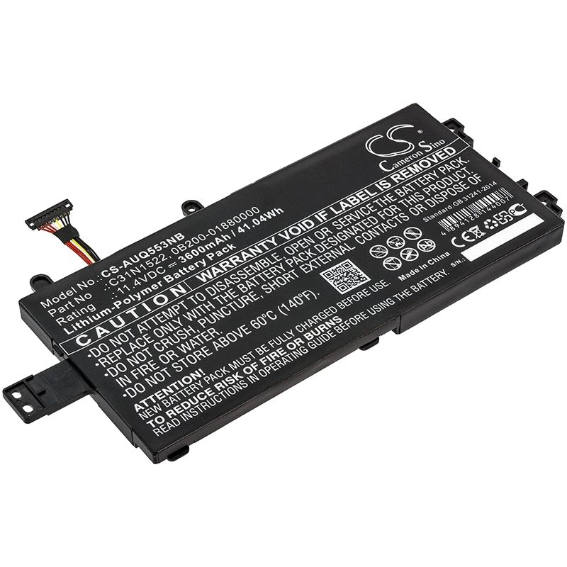 Li-Polymer Battery fits Asus, Q553u, Q553ub-bsi7t13 11.4V, 3600mAh Notebook & Laptop Cameron Sino Technology Limited