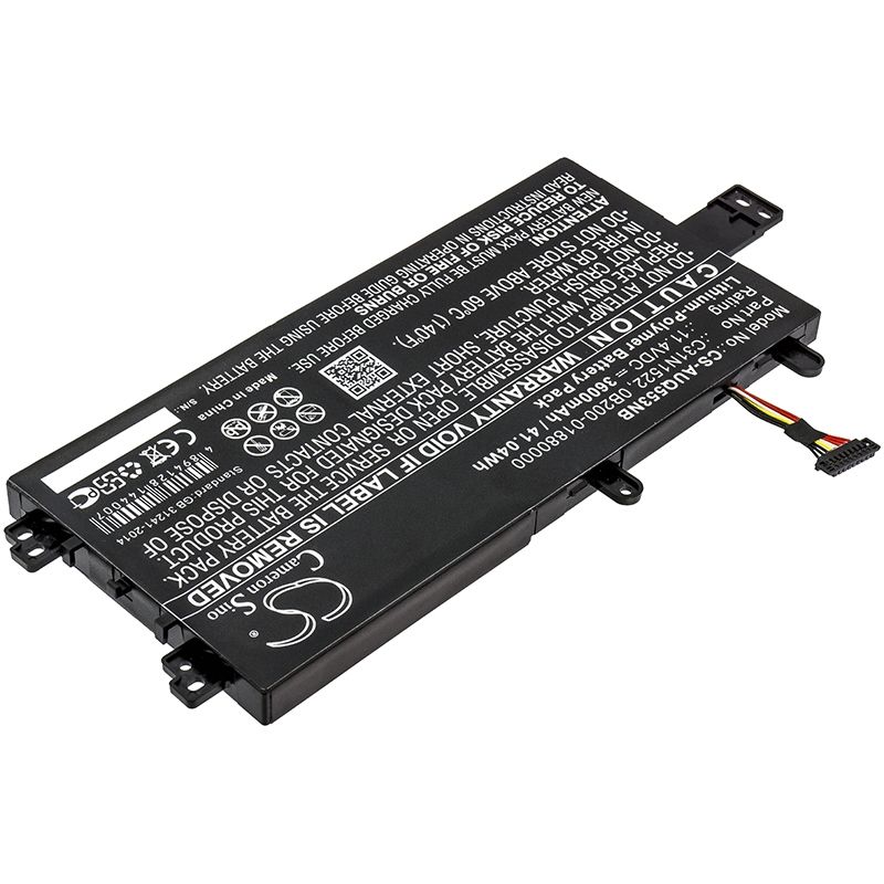 Li-Polymer Battery fits Asus, Q553u, Q553ub-bsi7t13 11.4V, 3600mAh Notebook & Laptop Cameron Sino Technology Limited