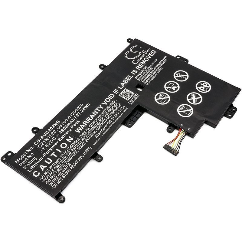 Li-Polymer Battery fits Asus, Chromebook C202, Chromebook C202sa, Chromebook C202sa-2a 7.6V, 4900mAh Notebook & Laptop Cameron Sino Technology Limited