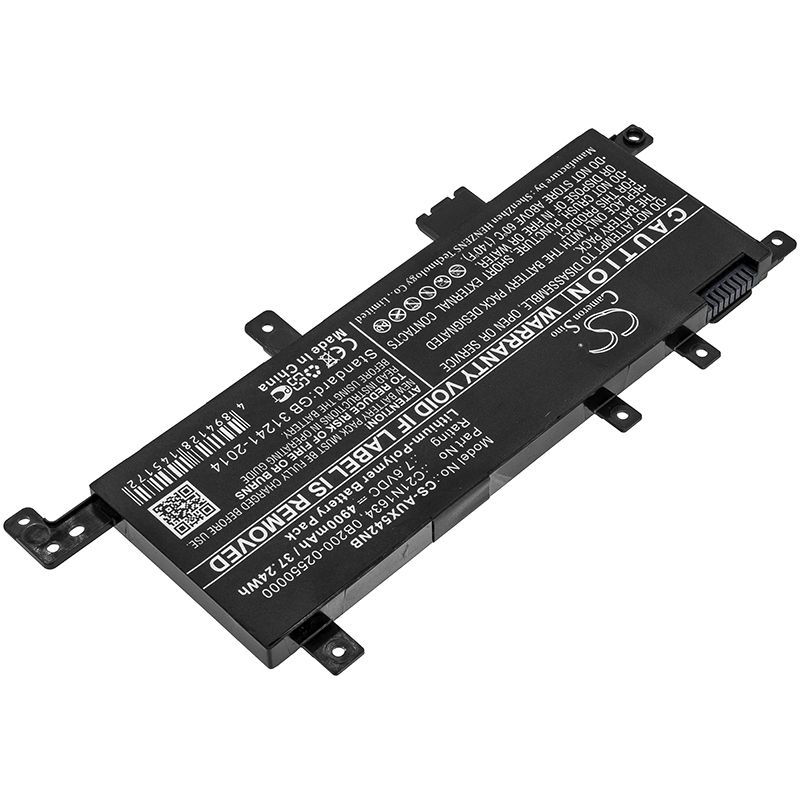 Li-polymer Battery Fits Asus, A580b, A580uba7100, A580uf 7.6v, 4900mah Notebook & Laptop Cameron Sino Technology Limited