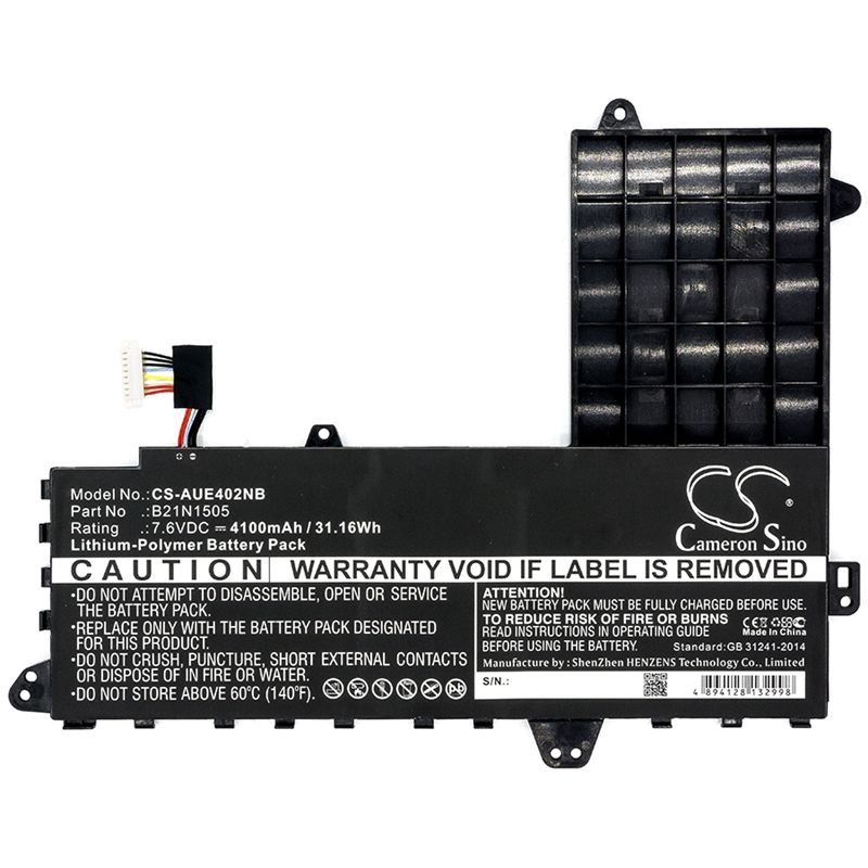 Li-polymer Battery Fits Asus, E402s, E402sa, E402wa 7.6v, 4100mah Notebook & Laptop Cameron Sino Technology Limited