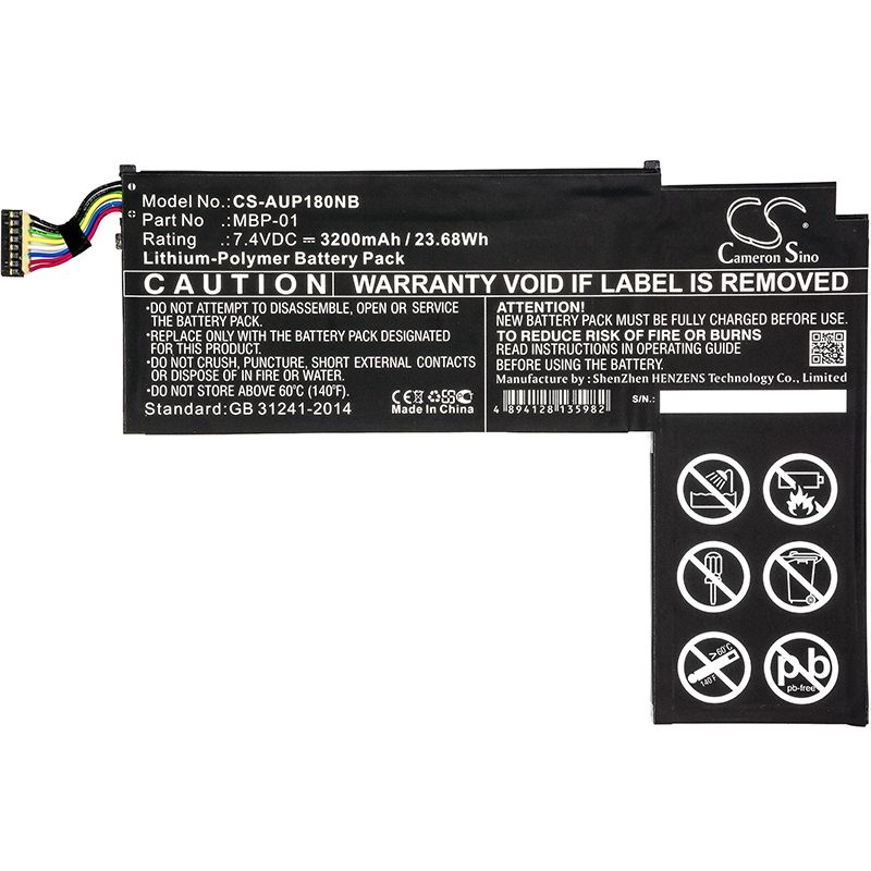 Li-polymer Battery Fits Asus, P1801-b037k, Transformer Aio P1801 7.4v, 3200mah Computer Cameron Sino Technology Limited (Suspended)