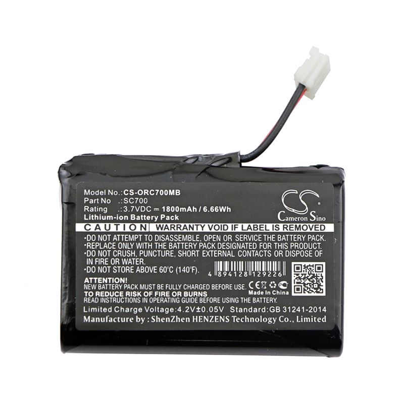 Li-ion Battery fits Oricom, Sc700, Sc705, Secure 700 3.7V, 1800mAh BabyPhone Cameron Sino Technology Limited