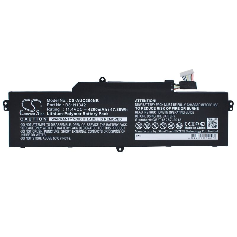 Li-Polymer Battery fits Asus, C200ma-ds01, C200ma-kx003, Chromebook C200 11.4V, 4200mAh Notebook & Laptop Cameron Sino Technology Limited