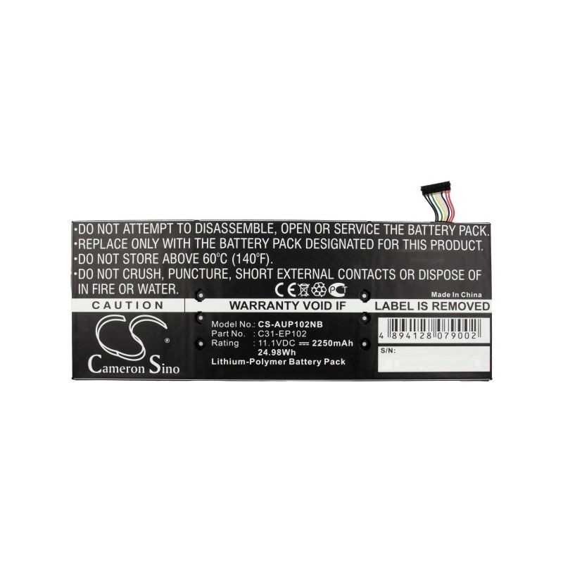 Li-Polymer Battery fits Asus, Eee Pad Slider, Eee Pad Slider Ep102, Ep102 11.1V, 2250mAh Computer Cameron Sino Technology Limited