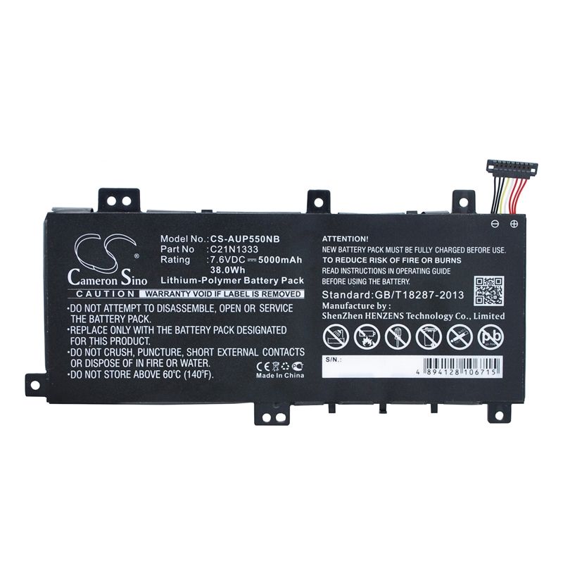 Li-Polymer Battery fits Asus, Transformer Flip Tp550la, Transformer Flip Tp550ld 7.6V, 5000mAh Notebook & Laptop Cameron Sino Technology Limited