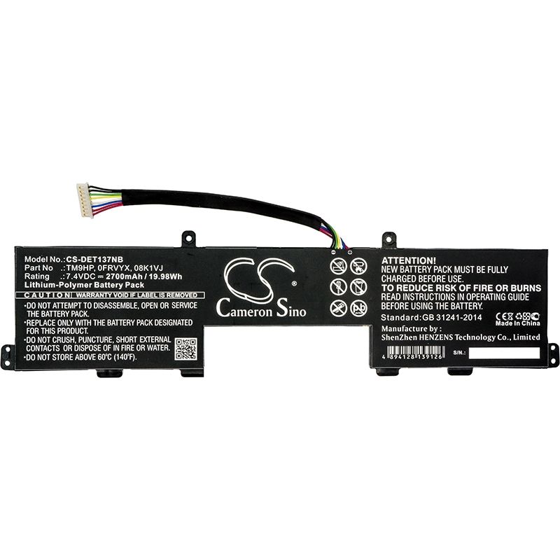 Li-polymer Battery Fits Dell, Latitude 13 7350 7.4v, 2700mah Notebook & Laptop Cameron Sino Technology Limited