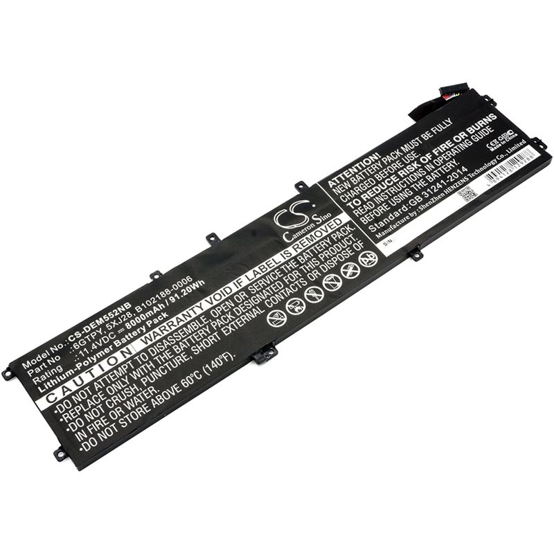 Li-polymer Battery Fits Dell, Precision M5520, Xps 15 9560, Xps 15 9560 I7-7700hq 11.4v, 8000mah Notebook & Laptop Cameron Sino Technology Limited