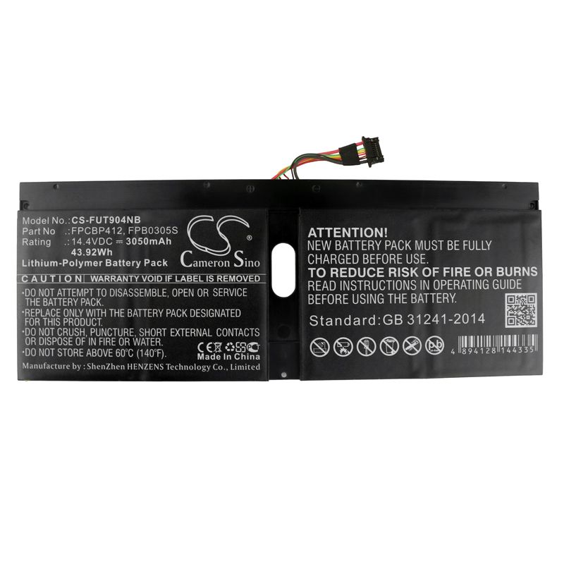Li-Polymer Battery fits Fujitsu, lifebook U904, lifebook U904-0m75a1de, u9040m75a1de 14.4V, 3050mAh Notebook & Laptop Cameron Sino Technology Limited