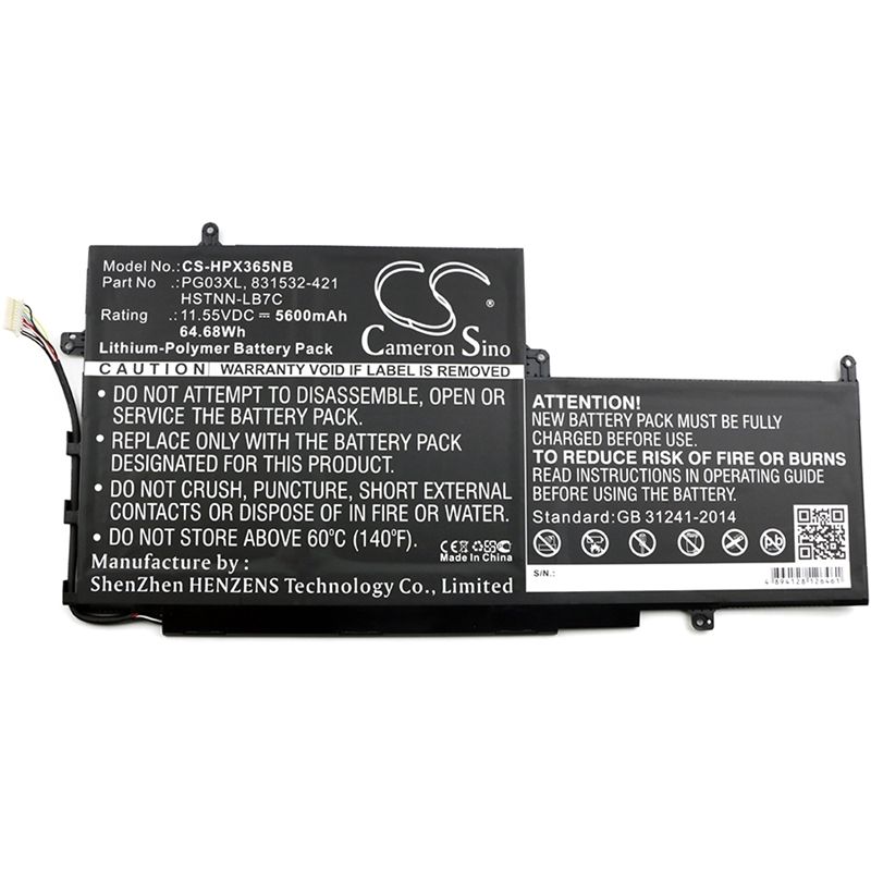 Li-polymer Battery Fits Hp, Spectre X360 15, Spectre X360 15 Ap011dx, Spectre X360 15 Ap011dx Convertible 11.55v, 5600mah Notebook & Laptop Cameron Sino Technology Limited