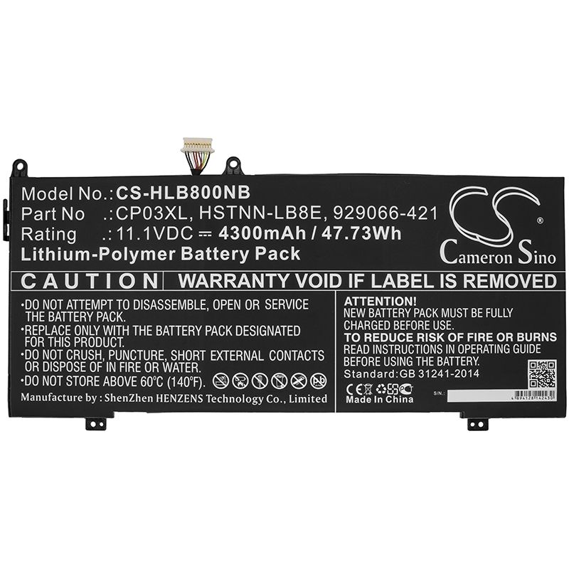 Li-polymer Battery Fits Hp, Spectre 13-ae006no X360, Spectre X360 13 Convertible, Spectre X360 13-ae000 11.1v, 4300mah Notebook & Laptop Cameron Sino Technology Limited