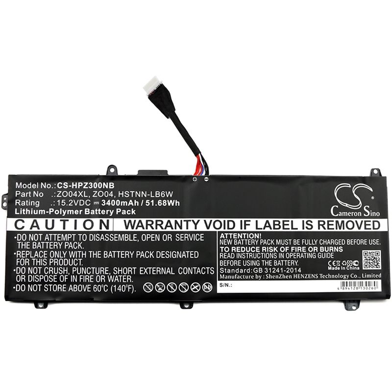 Li-polymer Battery Fits Hp, Zbook Studio G3 15.2v, 3400mah Notebook & Laptop Cameron Sino Technology Limited